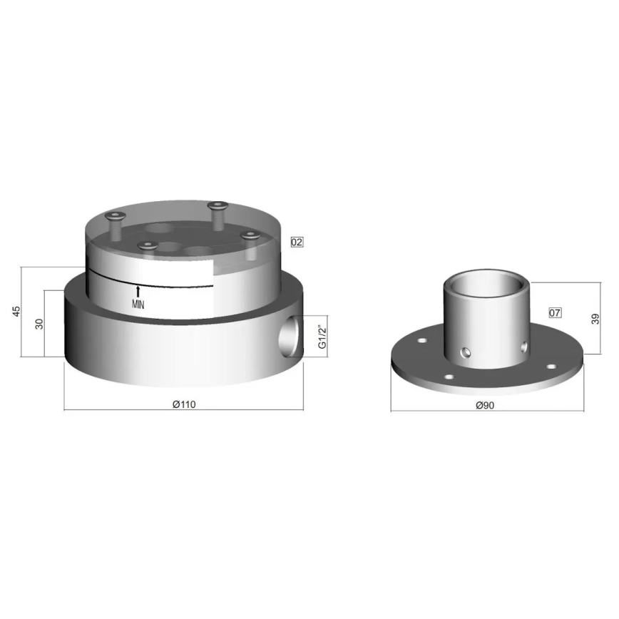 Paffoni - Corps d'installation pour mitigeur de baignoire sur pied LIGHT