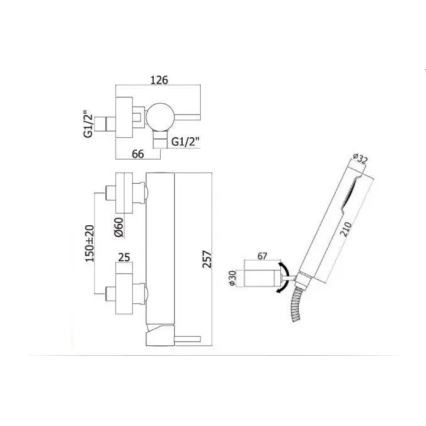Paffoni - Doucheset LIGHT met mengkraan, mat zwart