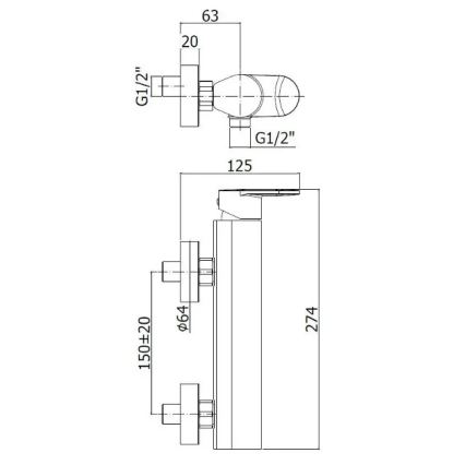Paffoni - Doucheset met mengkraan CANDY glanzend chroom