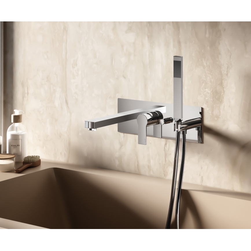 Paffoni - Ensemble de baignoire avec mitigeur pour installation encastrée TANGO, finition chrome brillant