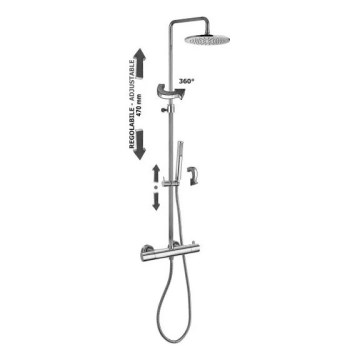 Paffoni - Ensemble de douche avec mitigeur thermostatique, finition chrome brillant