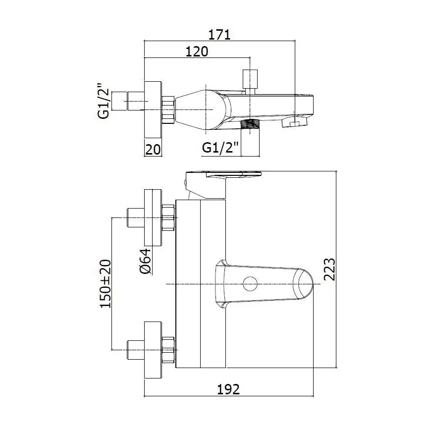 Paffoni - Ensemble pour baignoire avec mitigeur CANDY chromé brillant