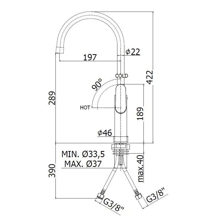 Paffoni - Keukenmengkraan CANDY glanzend chroom