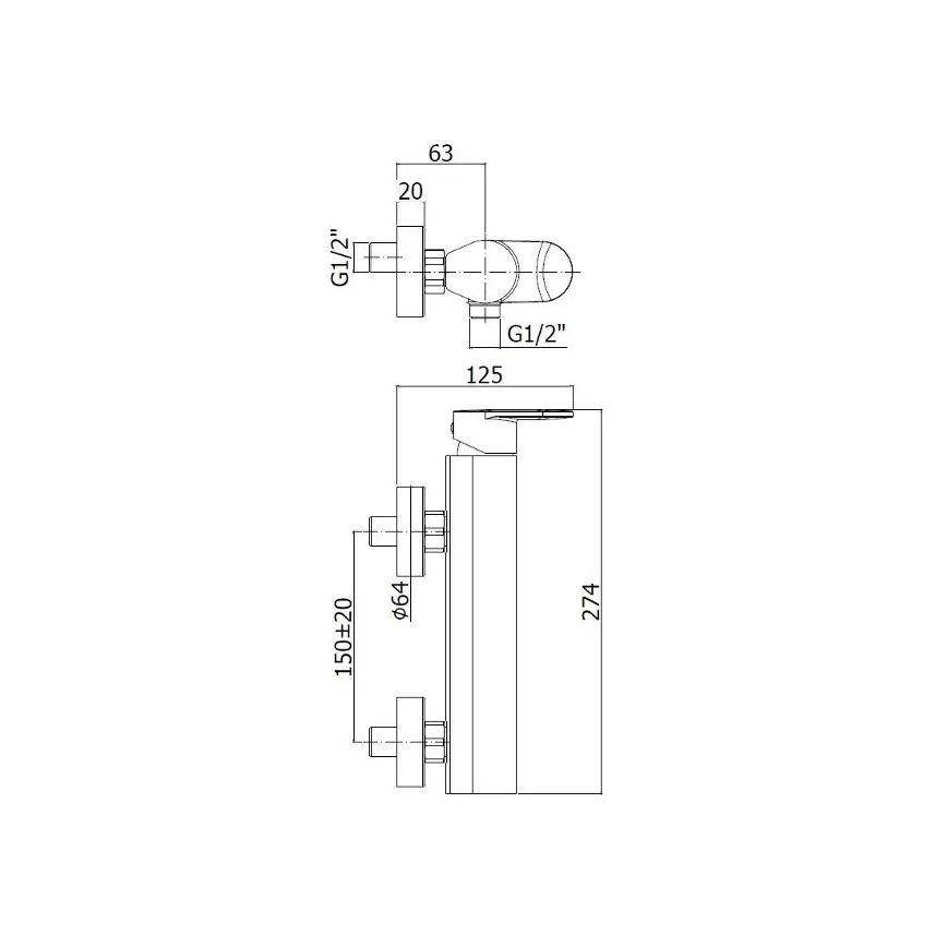 Paffoni - Mitigeur de baignoire CANDY chromé brillant