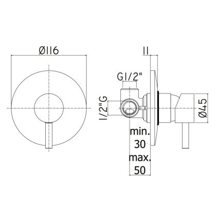 Paffoni - Mitigeur de douche pour installation encastrée LIGHT chrome mat