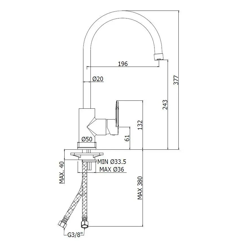 Paffoni - Mitigeur d'évier CANDY chrome brillant