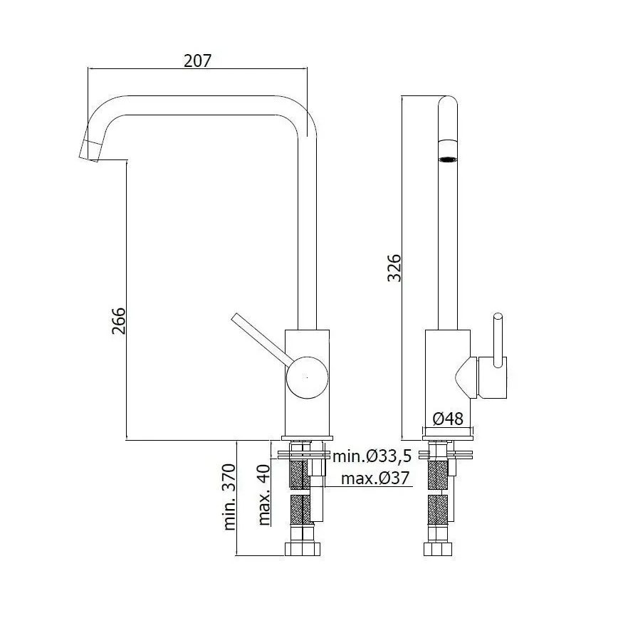 Paffoni - Mitigeur d'évier LIGHT 32,6 cm chrome brillant