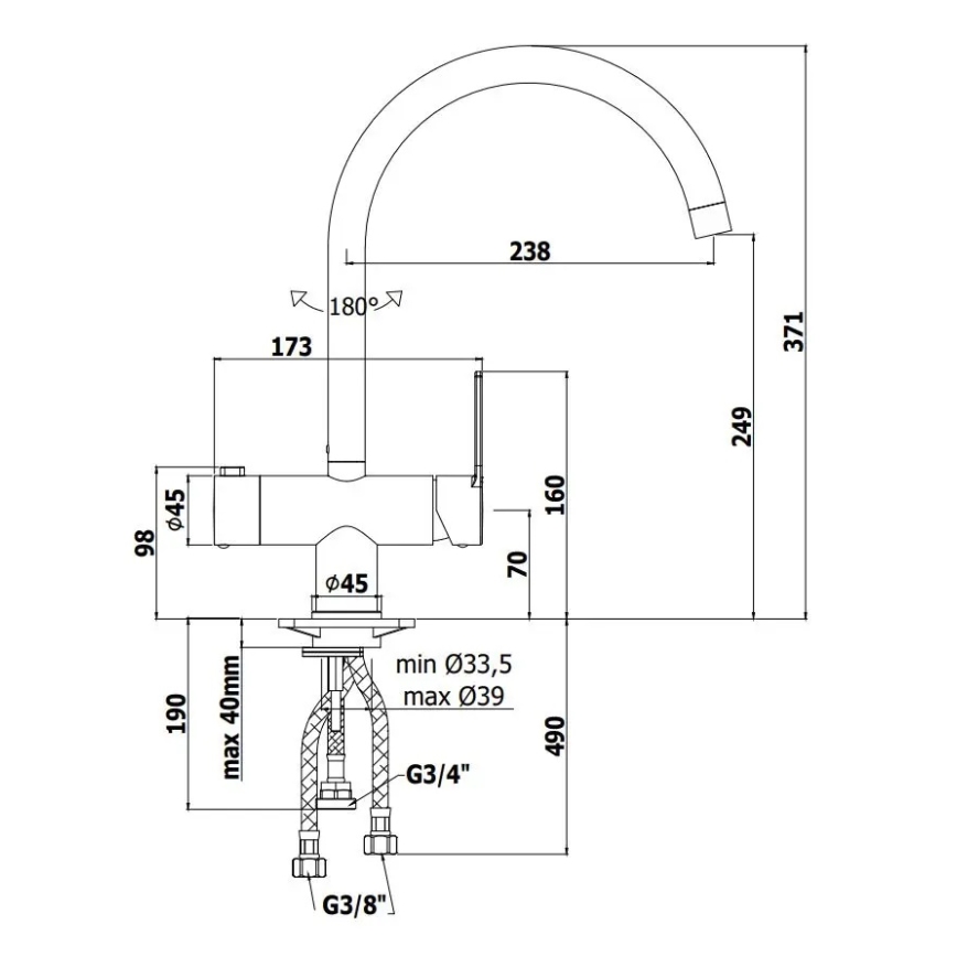 Paffoni - Mitigeur d'évier RINGO chromé brillant