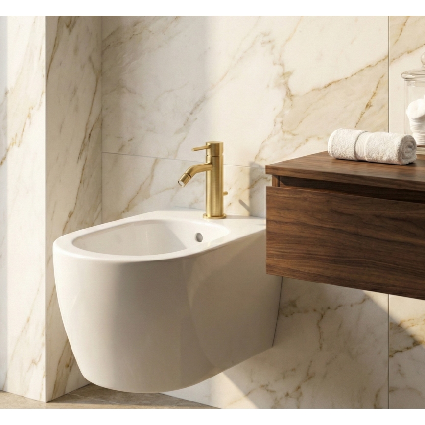 Paffoni - Mitigeur pour bidet + bonde LIGHT doré brossé