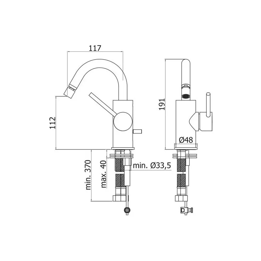 Paffoni - Mitigeur pour bidet LIGHT noir
