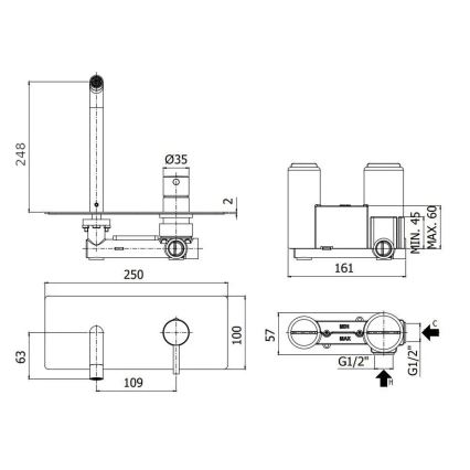 Paffoni - Mitigeur pour lavabo à encastrer LIGHT blanc mat