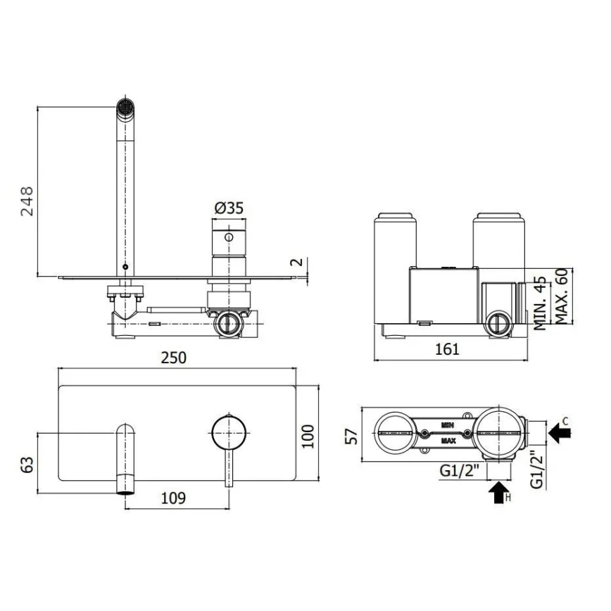 Paffoni - Mitigeur pour lavabo à encastrer LIGHT blanc mat