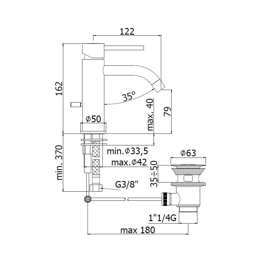 Paffoni - Mitigeur pour lavabo + bonde LIGHT blanc