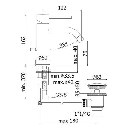 Paffoni - Mitigeur pour lavabo + bonde LIGHT dorée