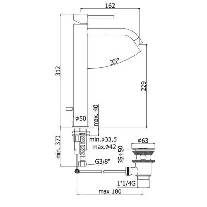 Paffoni - Mitigeur pour lavabo LIGHT avec bonde, finition dorée brossée