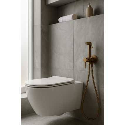 Paffoni - Wandset met handdouche voor bidet voor inbouwmontage RINGO WEST brons