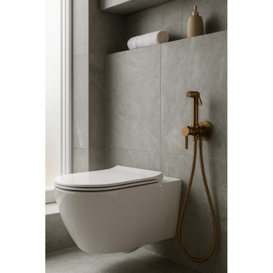 Paffoni - Wandset met handdouche voor bidet voor inbouwmontage RINGO WEST brons