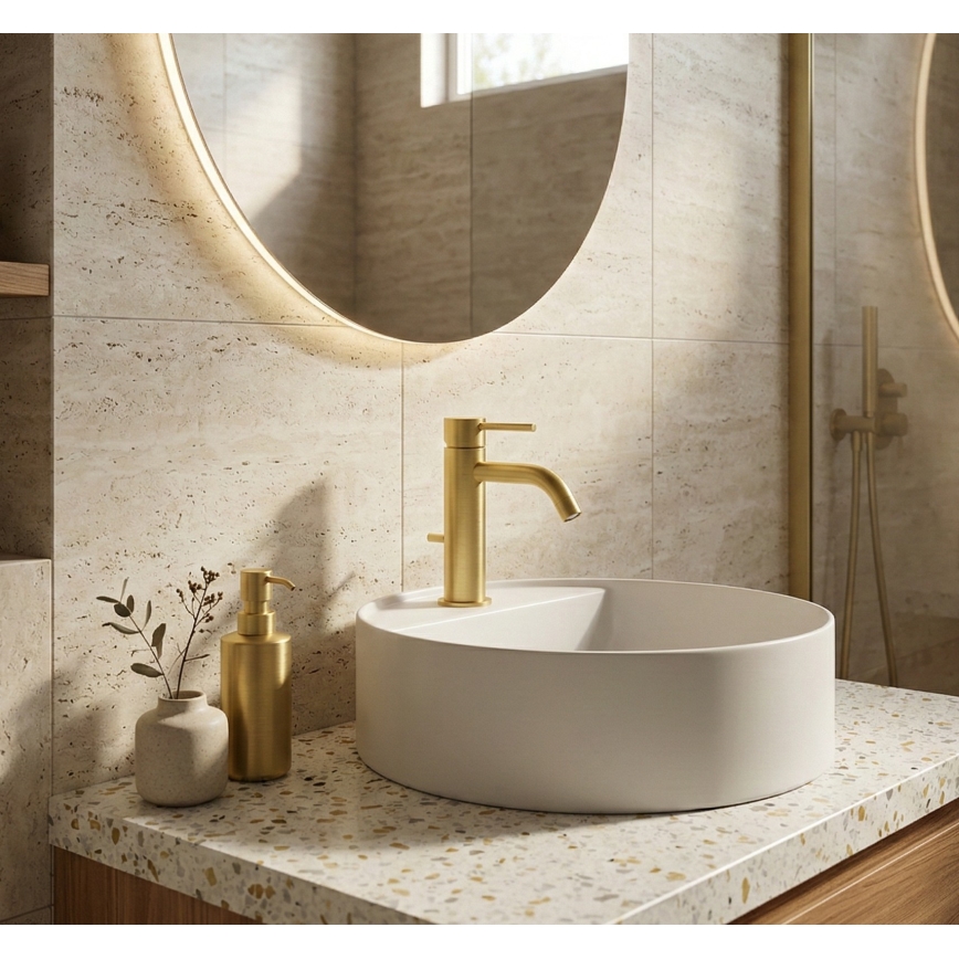 Paffoni - Wastafelkraan LIGHT met afvoer, goud