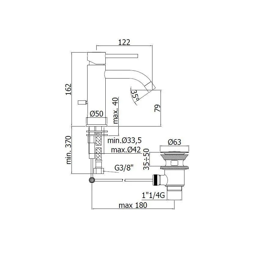 Paffoni - Wastafelkraan LIGHT RVS