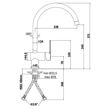 Paffoni - Zwarte RINGO keukenkraan