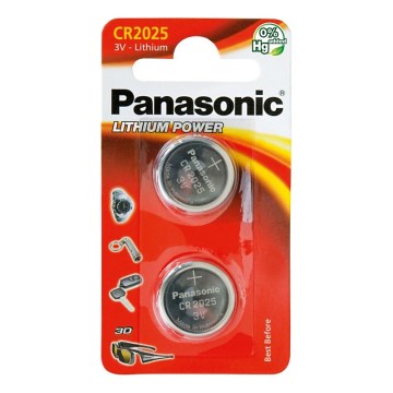 Panasonic - 2 st. Lithium knoopcel batterij CR2025 3V 165 mAh