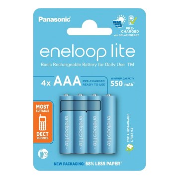 Panasonic - 4 st. Oplaadbare batterijen AAA Eneloop Lite 550 mAh