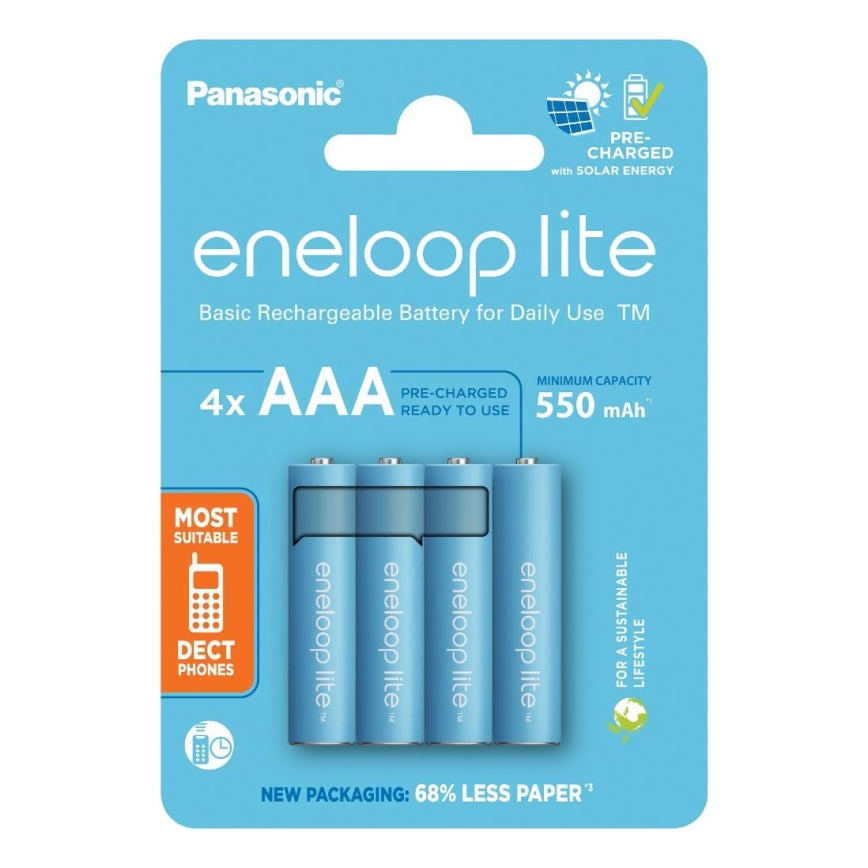 Panasonic - 4 st. Oplaadbare batterijen AAA Eneloop Lite 550 mAh
