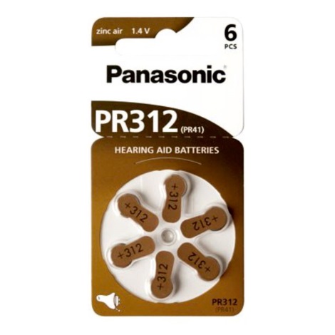 Panasonic - 6 st. Hoortoestel batterij PR-312 1,4V