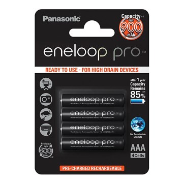 Panasonic Eneloop Pro BK-4HCDE/4BP - 4 st. Oplaadbare batterijen AAA Eneloop Pro NiMH/1