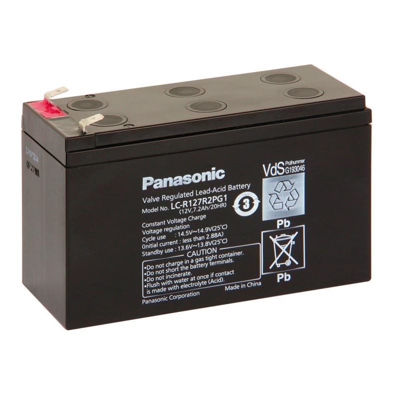 Panasonic LC-R127R2PG1 - Batterie au plomb 12V/7,2Ah/faston 6,3mm