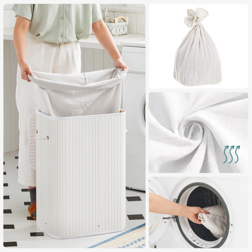 Panier à linge GUS blanc