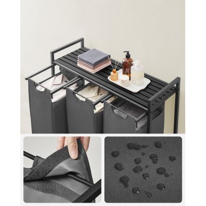 Panier à linge REX noir/gris