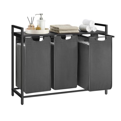 Panier à linge REX noir/gris