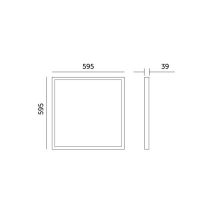 Panneau en saillie BRISBANE LED/36W/230V 4000K 59,5x59,5 cm noir