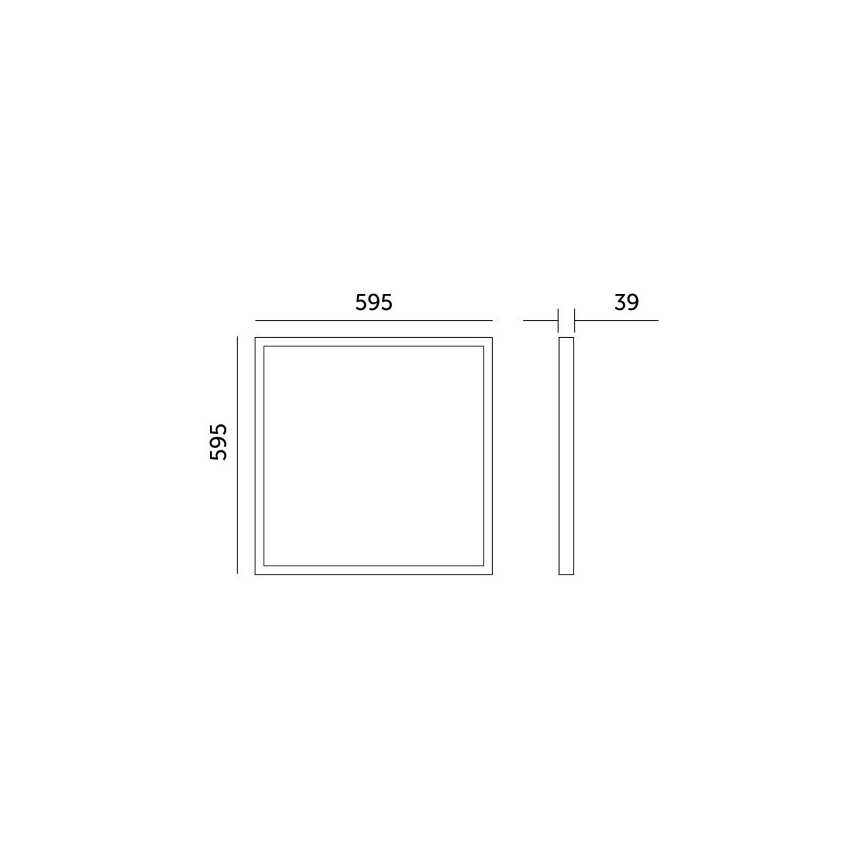 Panneau en saillie BRISBANE LED/36W/230V 4000K 59,5x59,5 cm noir