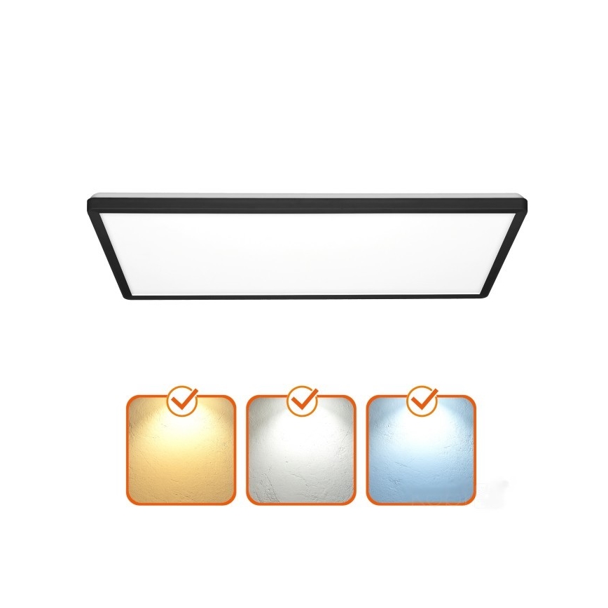 Panneau LED en saillie NIVERA LED/32W/230V IP54 3000/4000/6000K 29,5x59,5 cm noir