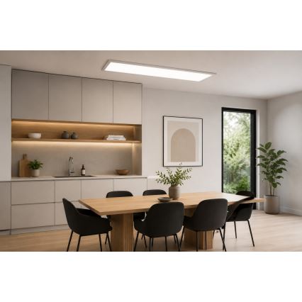 Panneau LED RGBW dimmable en surface/13,5W/230V 3000-6500K 29,5x59,5 cm argenté + télécommande