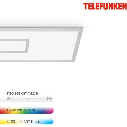 Panneau LED RGBW dimmable LED/20W/230V 3000-6500K 25x100 cm argenté + télécommande