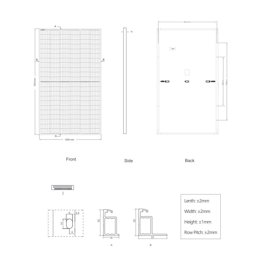 Panneau solaire photovoltaïque JINKO 380Wp Full Black IP67 Half Cut