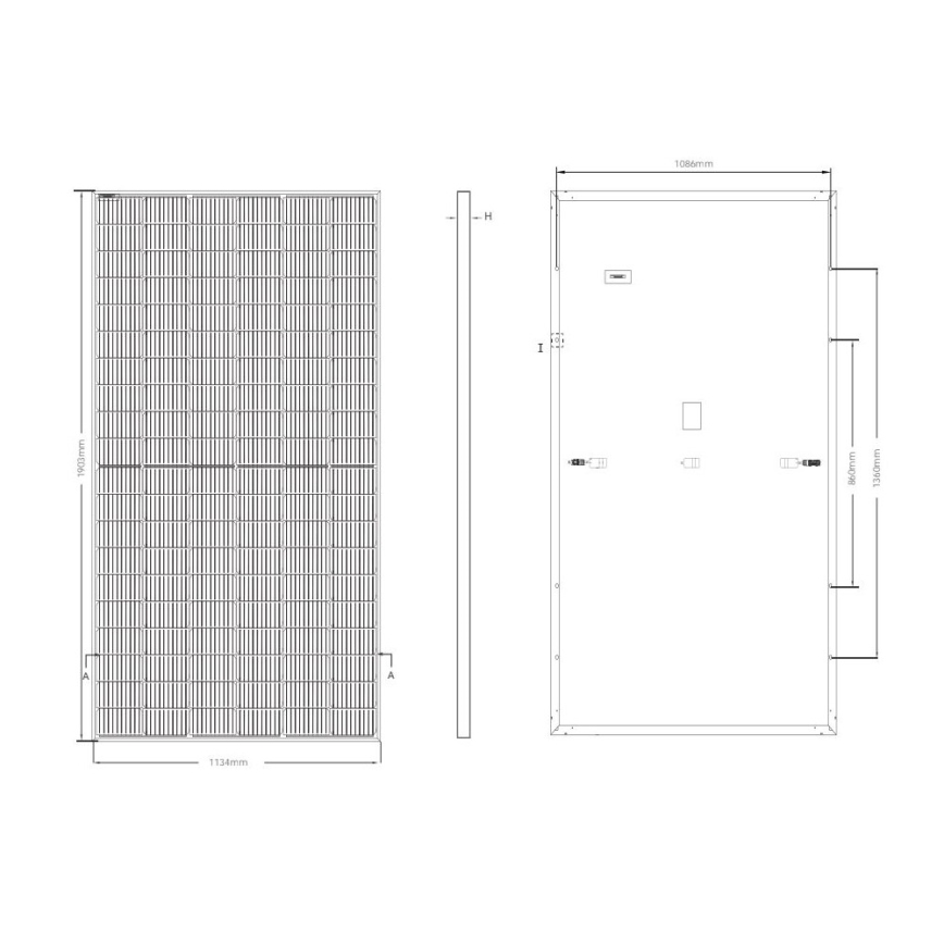 Panneau solaire photovoltaïque JINKO 460Wp cadre noir IP68 Half Cut