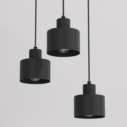 PARKLA hanglamp aan snoer 3xE27/15W/230V zwart