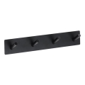 Patère 25,5x4,5 cm inox/noir