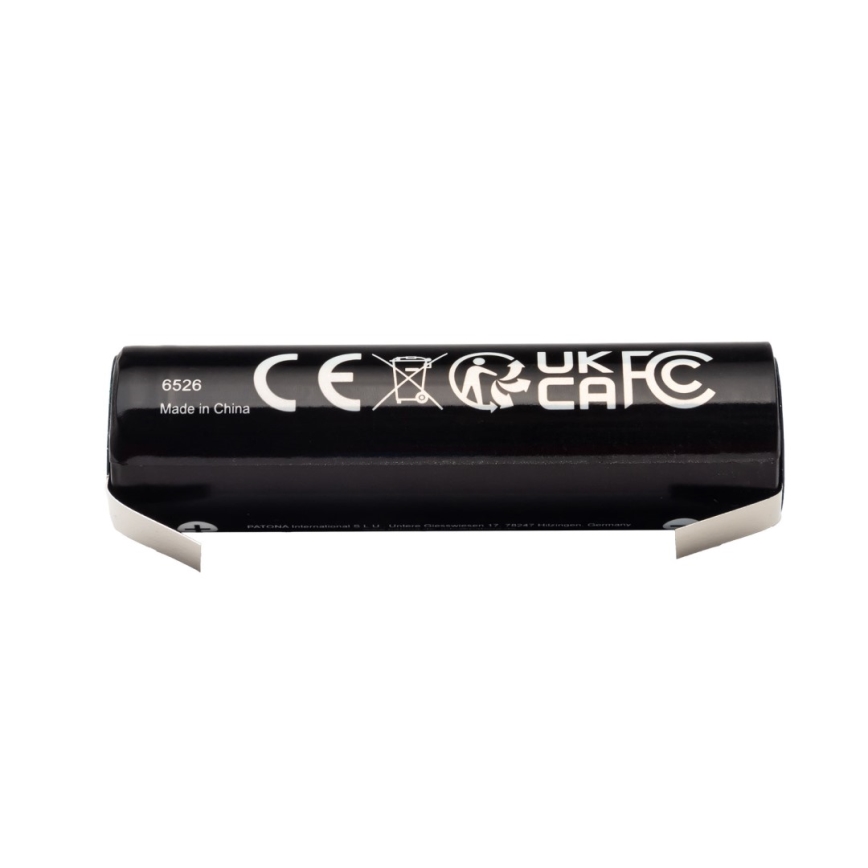 PATONA - Accu 18650 Li-lon 3000mAh PREMIUM 3,7V met stripklemmen voor solderen