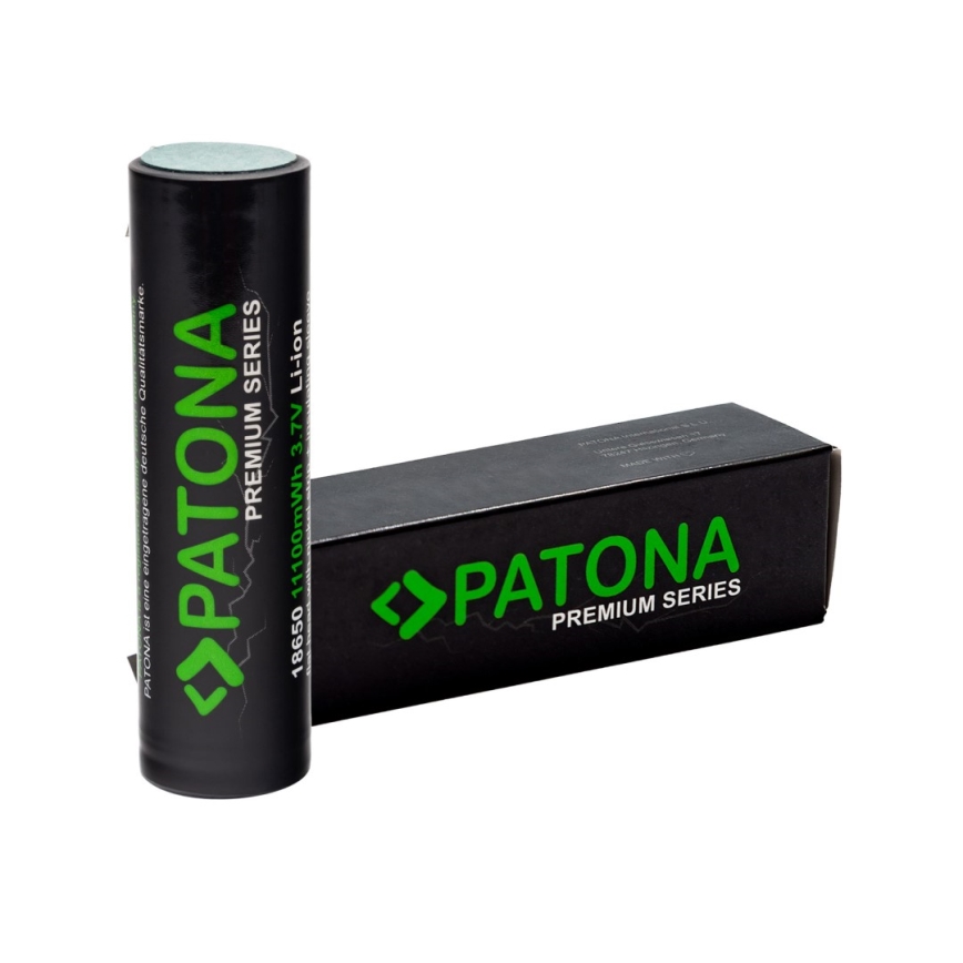 PATONA - Accu 18650 Li-lon 3000mAh PREMIUM 3,7V met stripklemmen voor solderen