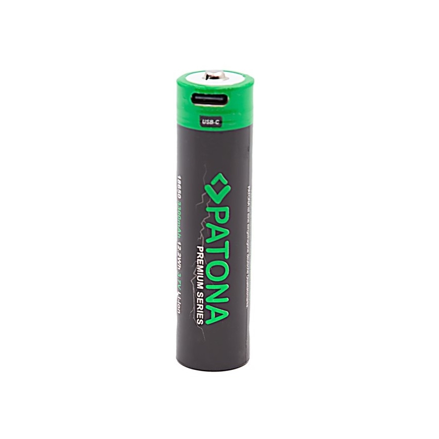 PATONA - Accu 18650 Li-lon 3350mAh PREMIUM 3,7V met USB-C opladen
