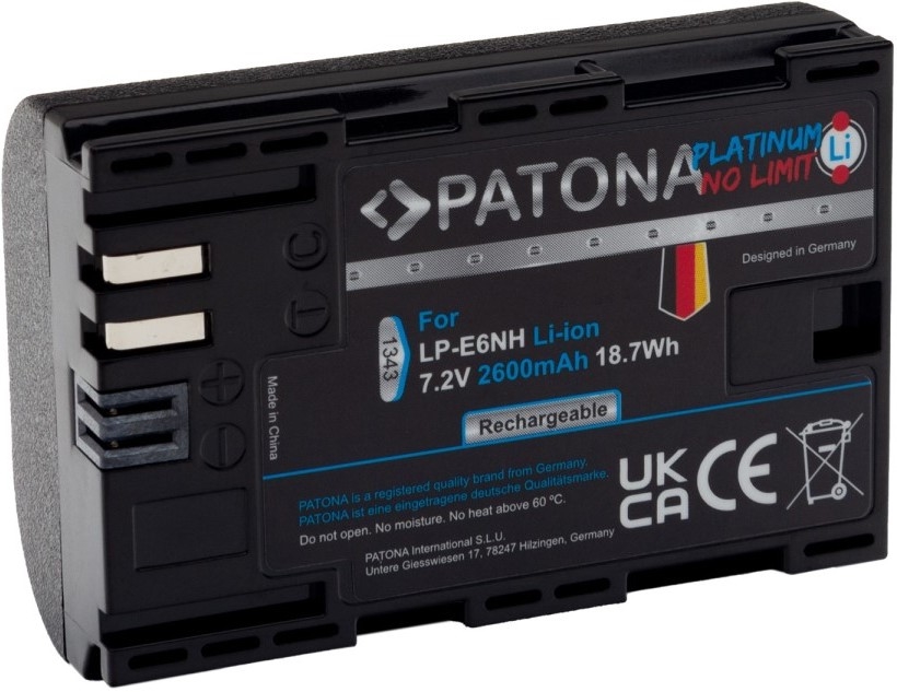 PATONA - Accu Canon LP-E6NH 2600mAh Li-Ion Platinum EOS R5/R6