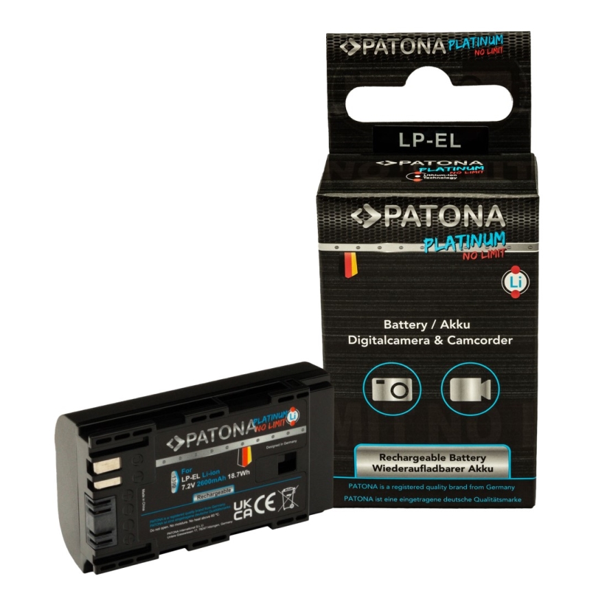 PATONA - Accu Canon LP-EL 2600mAh Li-Ion Platinum voor photoflash Speedlite EL-1