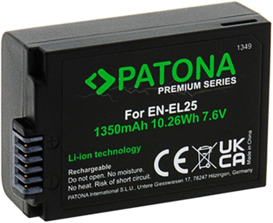 PATONA - Accu Nikon EN-EL25 1350mAh Li-Ion 7,6V Premium Z50/Z fc
