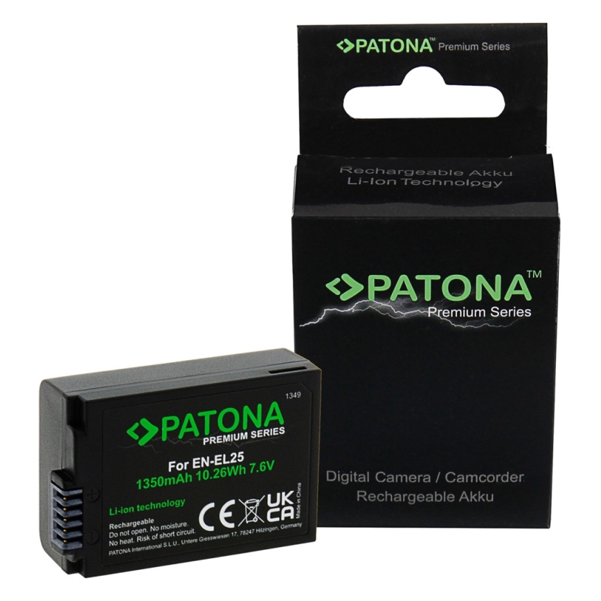 PATONA - Accu Nikon EN-EL25 1350mAh Li-Ion 7,6V Premium Z50/Z fc