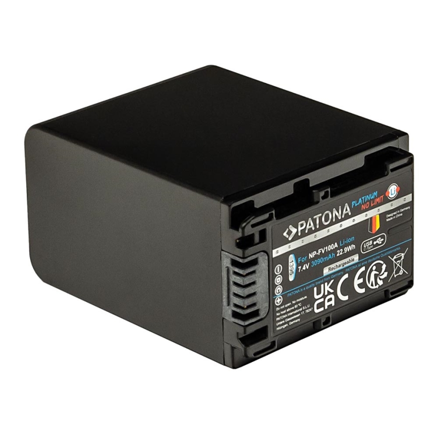 PATONA - Accu Sony NP-FV100 3090mAh Li-Ion Platinum met USB-C opladen